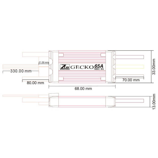 ZTW - Gecko 65A SBEC 8A ESC Brushless Speed Controller