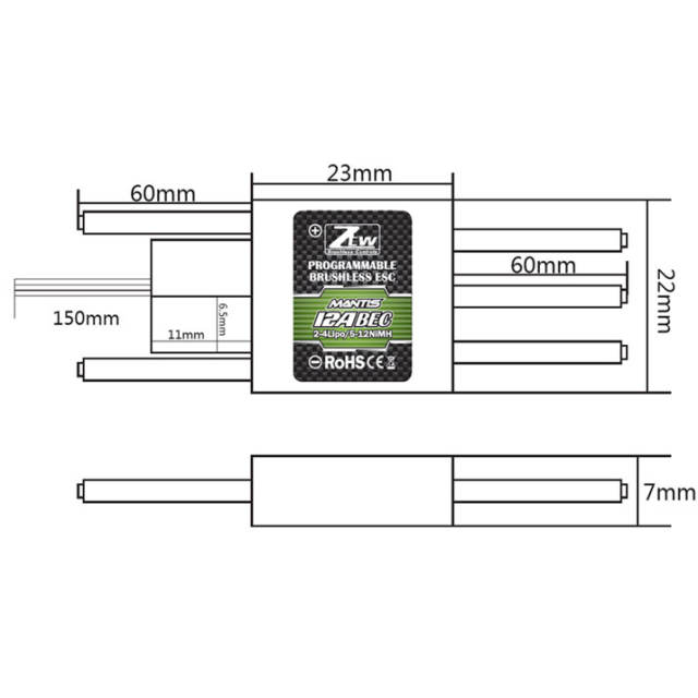 ZTW - Mantis 12A BEC ESC Brushless Speed Controller