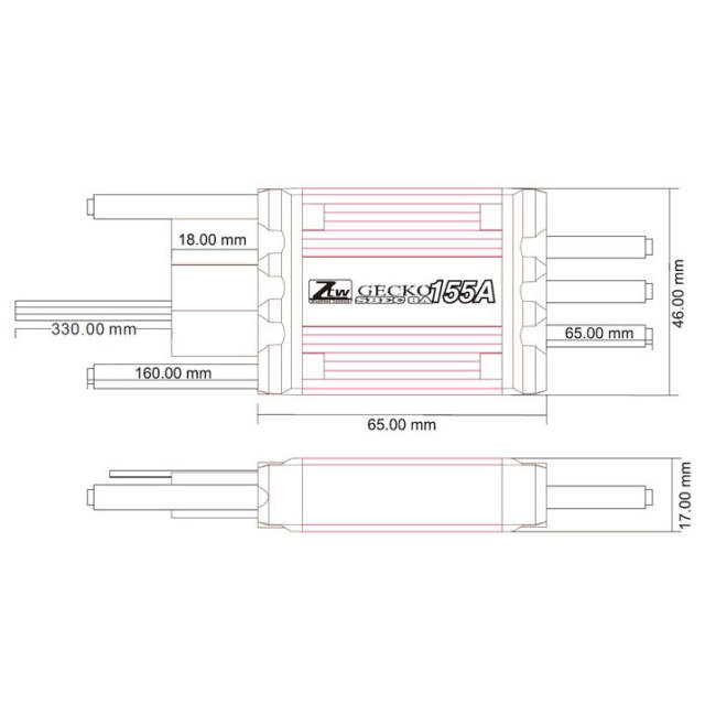 ZTW - Gecko 155A SBEC 8A ESC Brushless Speed Controller