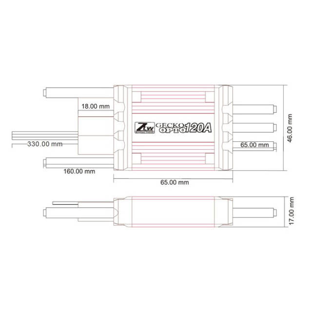 ZTW - Gecko 120A OPTO HV ESC Brushless Speed Controller