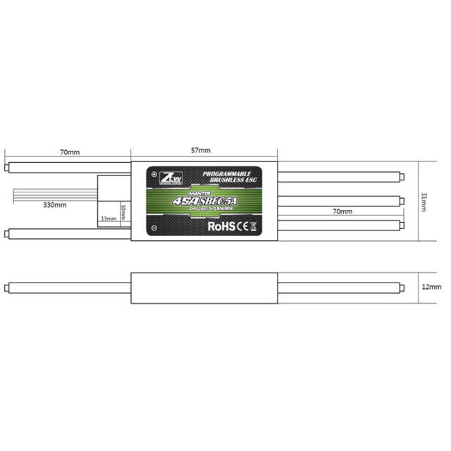 ZTW - Mantis 45A SBEC 5A SBEC SBEC ESC Brushless Speed Controller