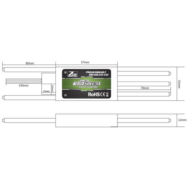 ZTW - Mantis 65A SBEC 8A SBEC SBEC ESC Brushless Speed Controller