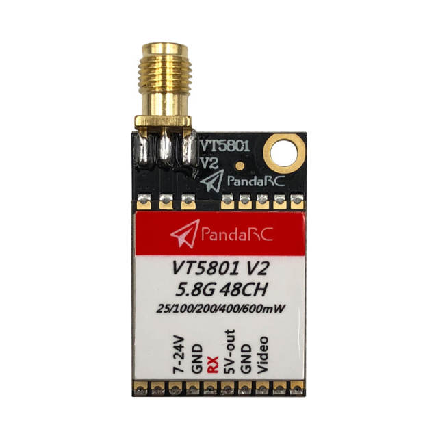 PandaRC - VT5801 V2 5.8G 48CH 25 100 200 400 600mW FPV Transmitter RP-SMA Female