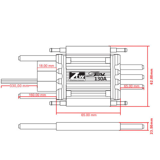 ZTW - Seal 130A SBEC 8A ESC Water cooled Brushless Speed Controller for Boat or Underwater Thruster efoil