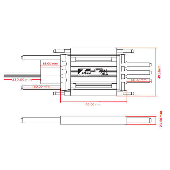 ZTW - Seal 90A SBEC ESC Water cooled Brushless Speed Controller for Boat or Underwater Thruster efoil