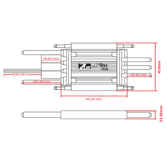ZTW Seal 70A SBEC ESC Water cooled Brushless Speed Controller for