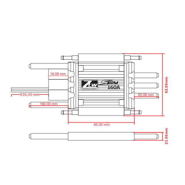 ZTW - Seal 160A OPTO HV ESC Water cooled Brushless Speed Controller for Boat or Underwater Thruster efoil