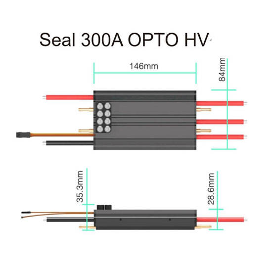 ZTW -Seal  300A OPTO HV 14S ESC Water cooled Brushless Speed Controller for Boat or Underwater Thruster efoil