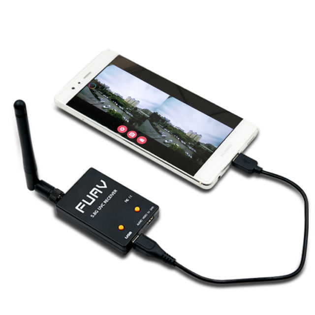 Skydroid UVC Single Control Receiver OTG 5.8G 150CH Channel FPV Receiver Video Transmission Downlink Audio For Android phone