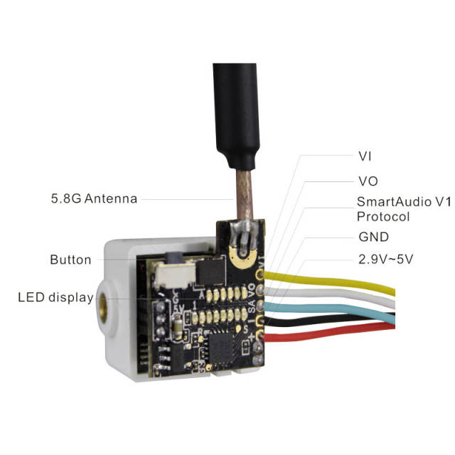 Turbowing Cyclops Mini 5.8G 25mW 48CH AIO FPV Camera VTX Transmitter Combo Support Smart Audio v1