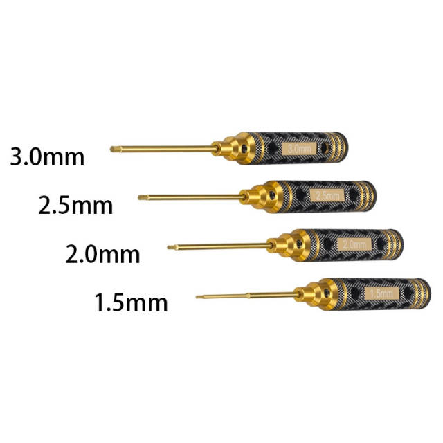 RJX - 4pcs Hollow Handle Hex Screw driver Tools Kit Set 1.5mm / 2.0mm / 2.5mm / 3.0mm for RC Models Car Boat Airplane