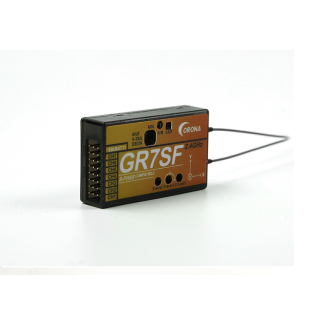 Corona - GR7SF 7 Channel 2.4ghz S-FHSS Compatible Micro Receiver with Built in Gyro