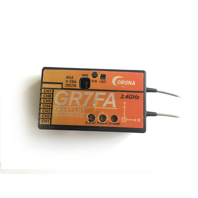 Corona - GR7FA 7 Channel 2.4ghz FASST Compatible Micro Receiver with Built in Gyro