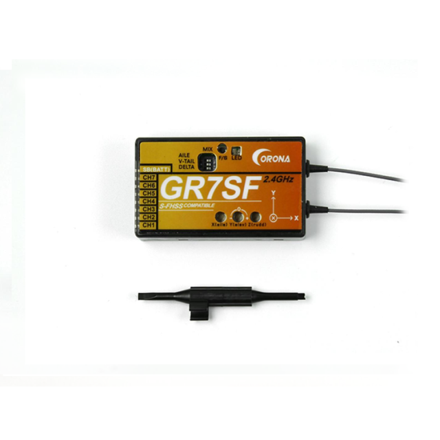 Corona - GR7SF 7 Channel 2.4ghz S-FHSS Compatible Micro Receiver with Built in Gyro