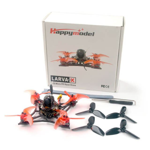Happymodel Larva X 100mm Crazybee F4 PRO V3.0 2-3S 2.5 Inch FPV Racing Drone BNF w/ Runcam Nano2 Camera - Compatible Flysky Receiver