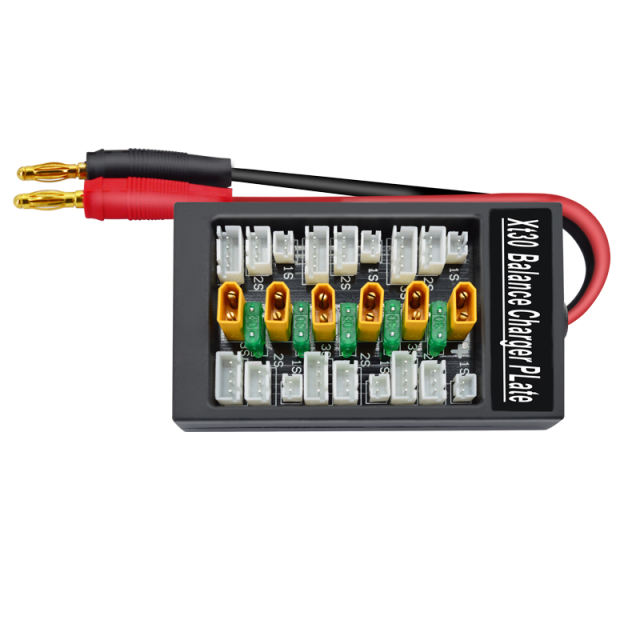HotRc 4mm Plug to TX30 Parallel charging board with 30A fuse