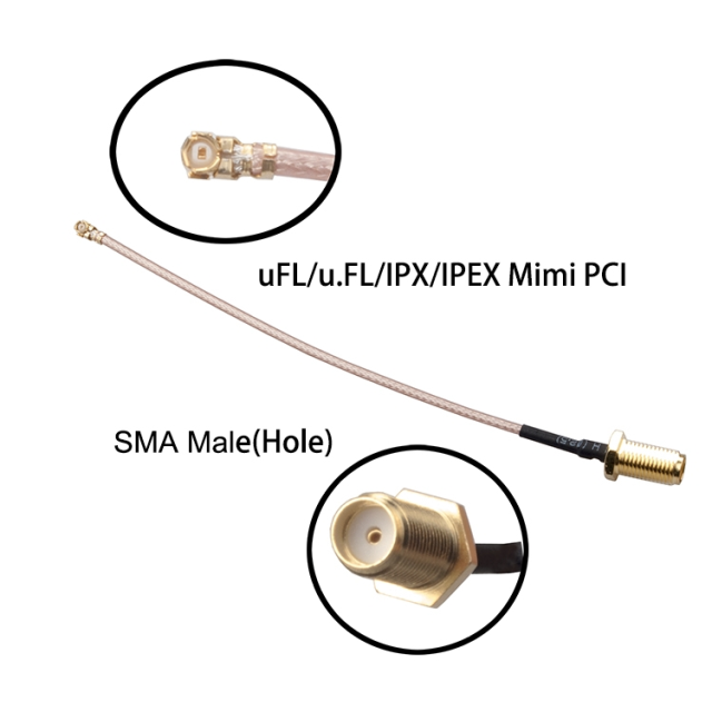 RJX - RF Connector Pigtail Cable SMA Female to uFL/u.FL/IPX/IPEX Extension Cable