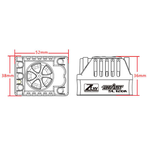 ZTW - Beast SL120A Brushless Car ESC 120A