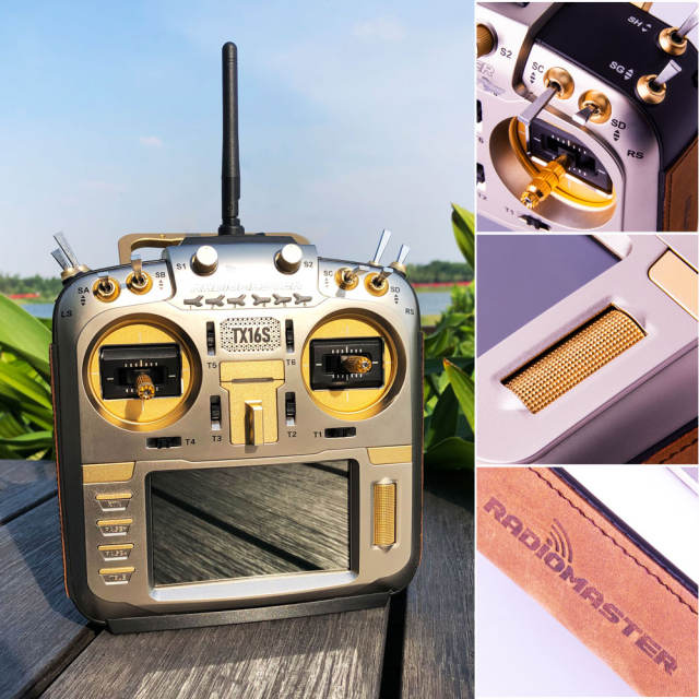 RadioMaster - TX16S MAX edition Carbon | Gold | Silver - OpenTX Multi Protocol 16ch Transmitter with CNC and Leather Option parts factory fitted