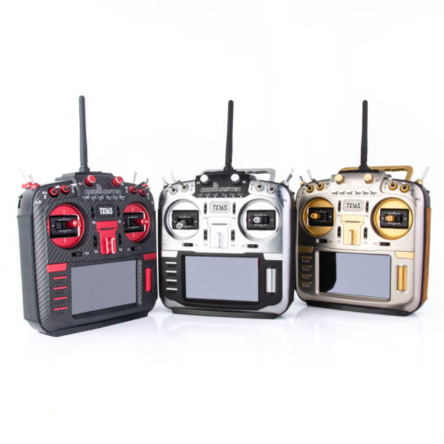 RadioMaster - TX16S MAX edition Carbon | Gold | Silver - OpenTX Multi Protocol 16ch Transmitter with CNC and Leather Option parts factory fitted