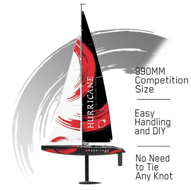 Volantex Hurricane 2 Channel Sailboat with 1 Meter Hull Length and ABS Plastic Waterproof Hull (791-2) RTR