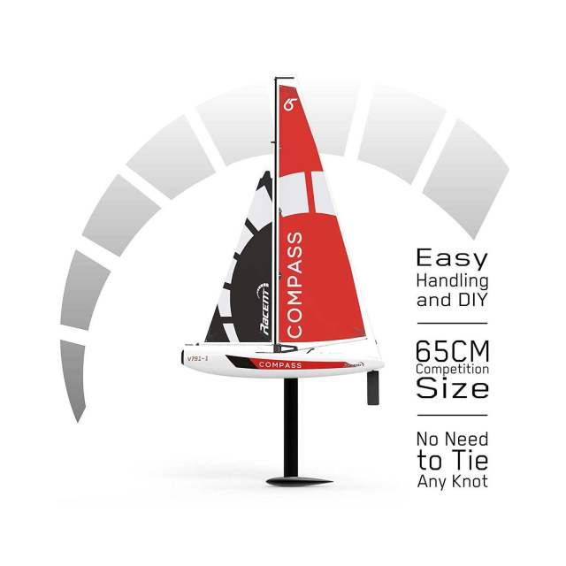 Volantex Compass 2 Channel Wind Power Sailboat with 650mm Hull for RG65 Class Competition (791-1) RTR