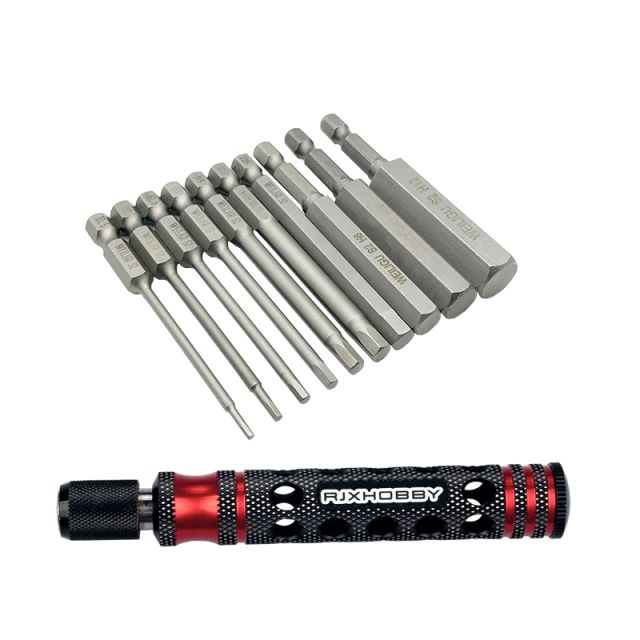 RJX - 10PCS 1/4 Inch 6.35mm Length75mm H1.5,H2,H2.5, H3, H4, H5, H6, H8, H10,H12 Hex Shank Magnetic Hexagon Screwdriver