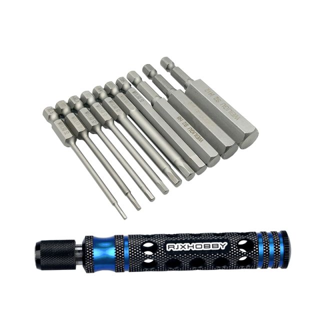 RJX - 10PCS 1/4 Inch 6.35mm Length75mm H1.5,H2,H2.5, H3, H4, H5, H6, H8, H10,H12 Hex Shank Magnetic Hexagon Screwdriver