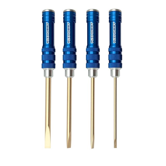 RJX 4pcs Flat Head Screw driver Tools Kit Set 3.0mm / 4.0mm / 5.0mm / 5.8mm for RC Models Car Boat Airplane