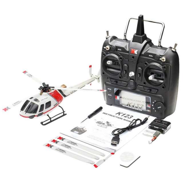 K123 Brushless micro scale helicopter, S-FHSS compatible, BNF/RTF