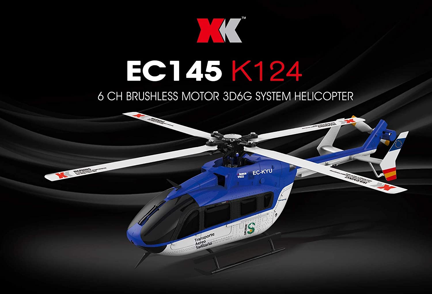 K124 Brushless micro scale helicopter, S-FHSS compatible, BNF/RTF