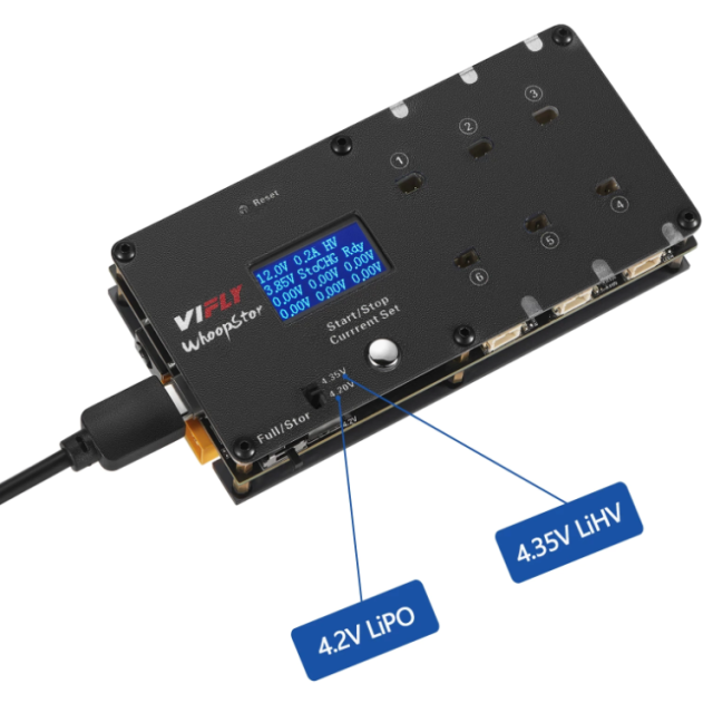 VIFLY WhoopStor 6 Ports 1S Battery Storage Charger &amp; Discharger V2