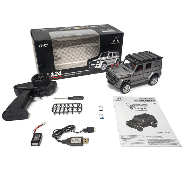 SG2401 Metal RC Crawler 1/24 Full Scale 2.4G 4WD Remote Control Car - Silver