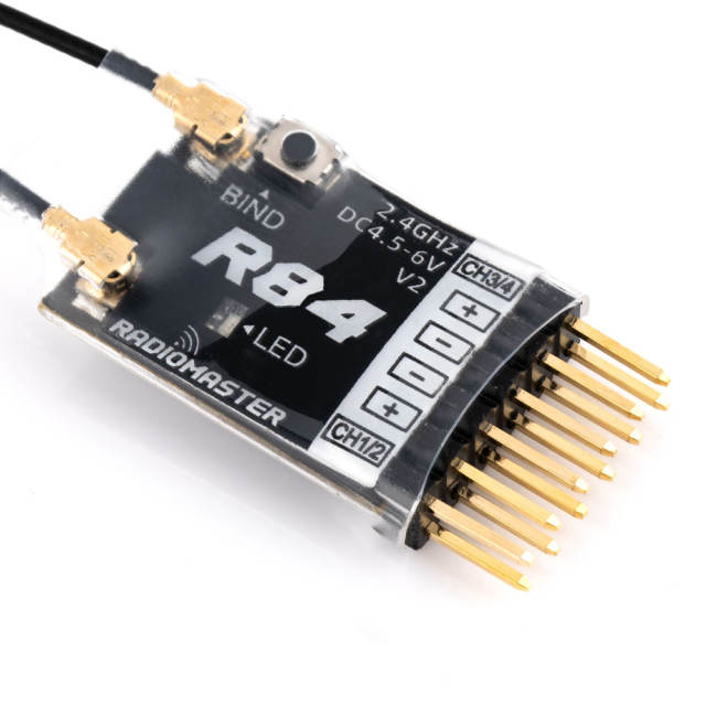 RadioMaster - R84 V2 4ch Frsky D8 / D16 and Futaba SFHSS Compatible PWM Receiver