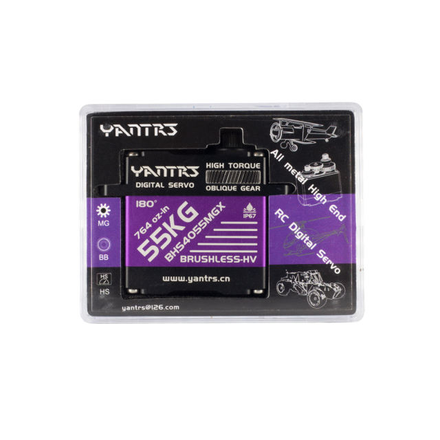 Yantrs - Full Aluminum CNC Brushless Digital HV servo with Oblique metal gears 58KG 0.12s IP67 Water Proof