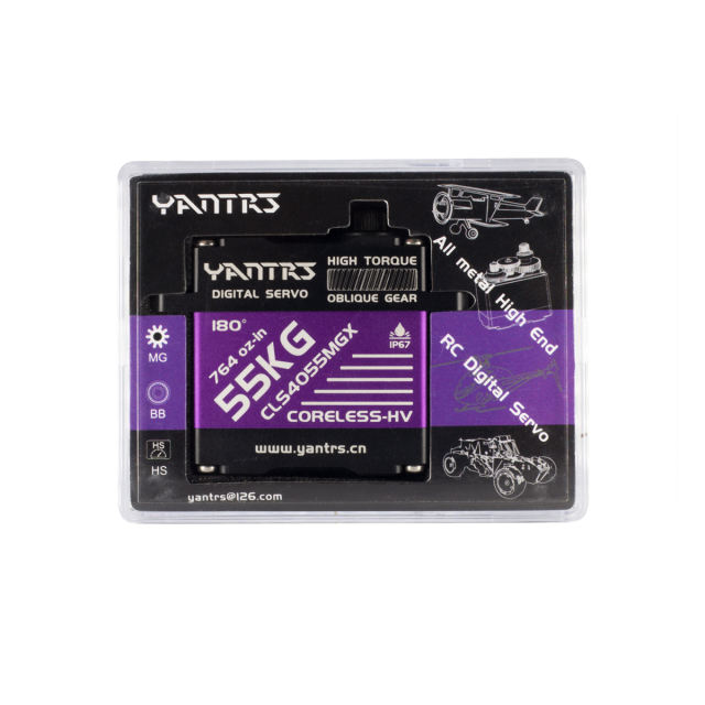Yantrs - Full Aluminum CNC Coreless Digital HV servo with Oblique metal gears 60KG 0.14s IP67 Water Proof