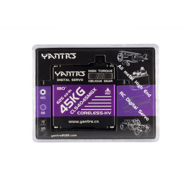 Yantrs - Full Aluminum CNC Coreless Digital HV servo with Oblique metal gears 50KG 0.11s IP67 Water Proof