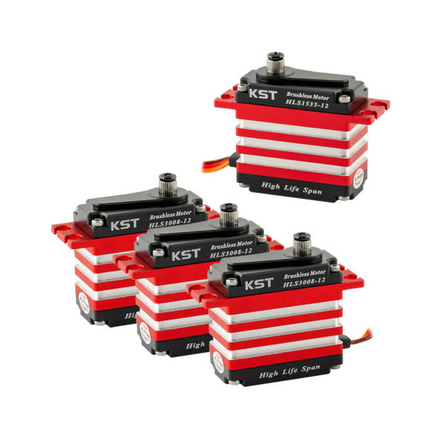 KST - HLS 12v Brushless Servo combo set for 700-800 class RC Helicopters - HLS3008-12 & HLS1535-12