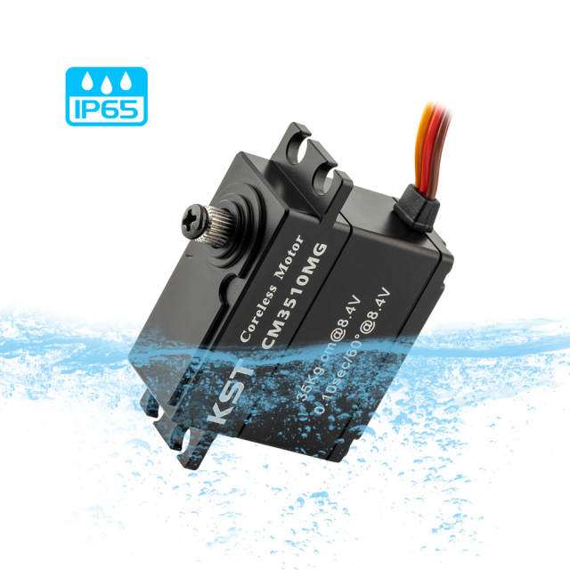 CM3510MG Coreless DC Motor Metal Gear Servos IP65 Waterproof 35Kgf.cm 0.10sec for 1/10 Scale RC Rock Crawler and 1/7th 1/8th Scale RC Monster Truck & Buggy