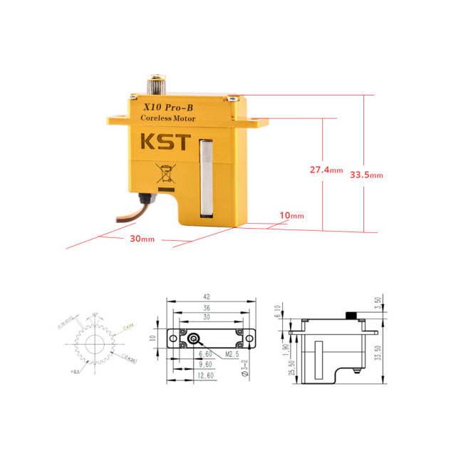 KST - X10 Pro Digital Metal Gear Servo 11.5Kgf.cm 0.10sec for F5J Competition Gliders and Large Scale Gliders