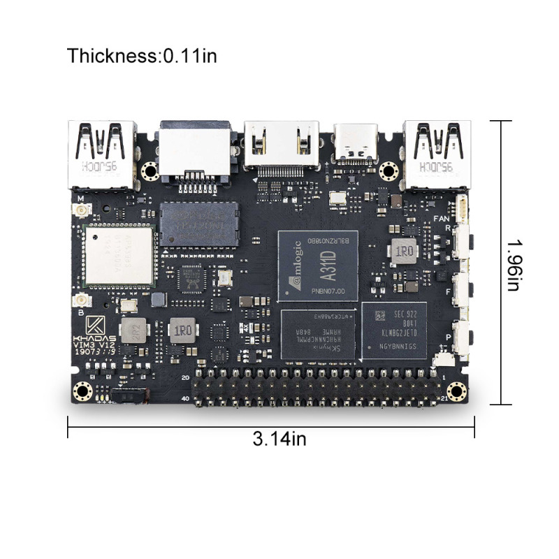 Khadas VIM3 single board computer Amlogic A311D With 5.0 TOPS NPU AI tensorflow x4 Cortex-A73 x2 A53 Cores SBC android linux