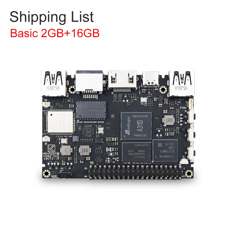 Khadas VIM3 single board computer Amlogic A311D With 5.0 TOPS NPU AI tensorflow x4 Cortex-A73 x2 A53 Cores SBC android linux