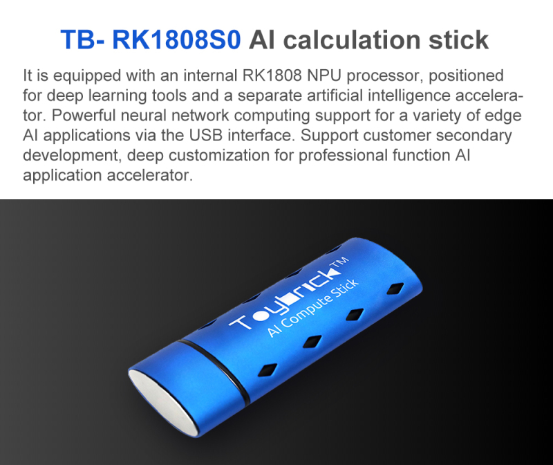 Toybrick TB-RK1808S0 AI Compute Stick RK1808 NPU Processor for deep Learning