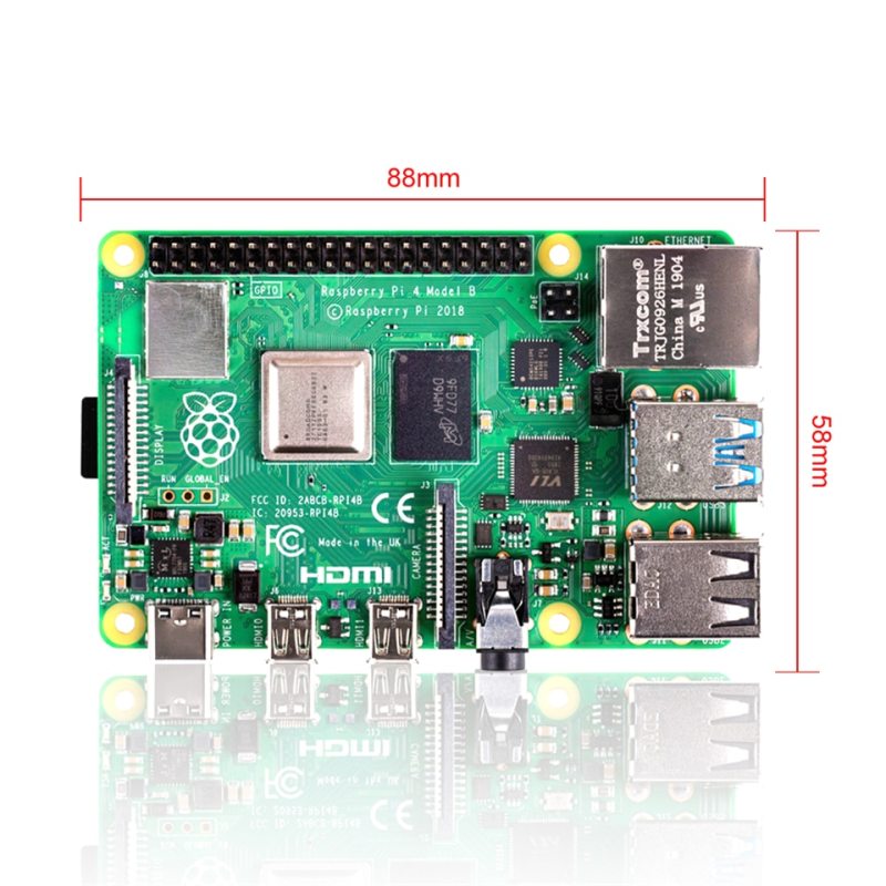 Latest Raspberry Pi 4 Model B LPDDR4 2G/4G  Quad-core Cortex-A72 (ARM v8) 64-bit 1.5Ghz Dual 4K HDMI Output Power than 3B+