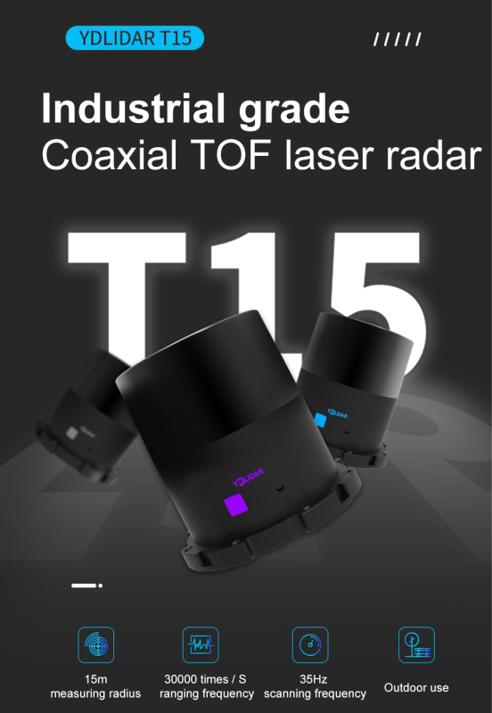 EAI YDLIDAR TOF T15 Coaxial LIDAR Laser Radar Scanner Ranging Sensor Module 15m