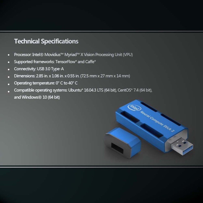 Intel NCS2 Movidius Neural Compute Stick 2 Compute Stick1 Perfect for Deep Neural Network applications (DNN) NCS NCS2