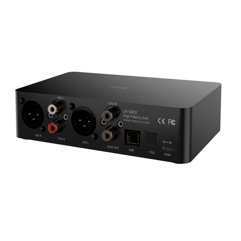 SONCOZ LA-QXD1(Black) Digital HiFi Audio Converters (DAC) with XLR Fully Balanced