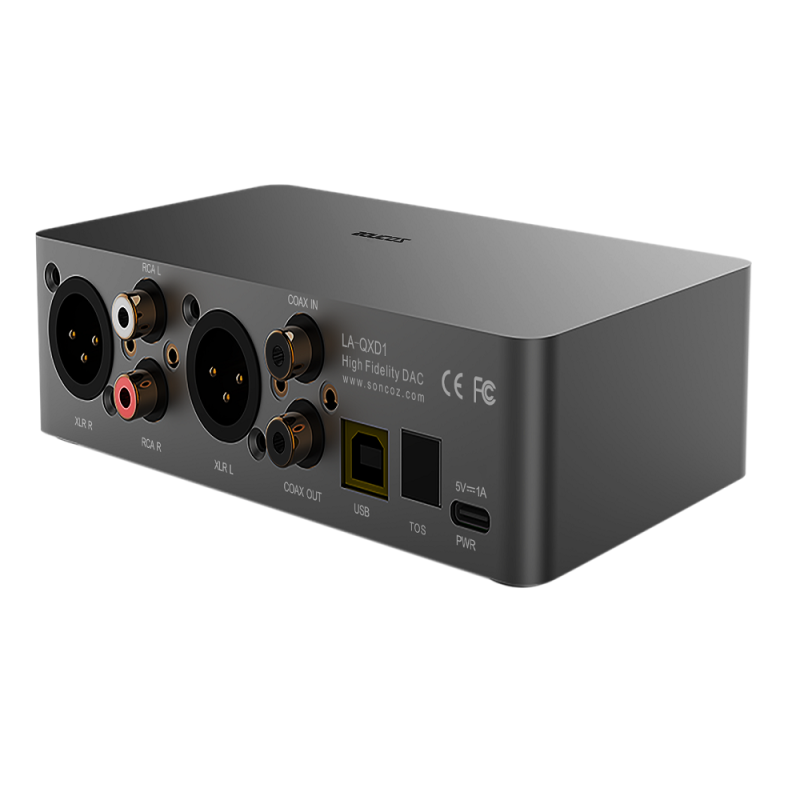 SONCOZ LA-QXD1(Black) Digital HiFi Audio Converters (DAC) with XLR Fully Balanced