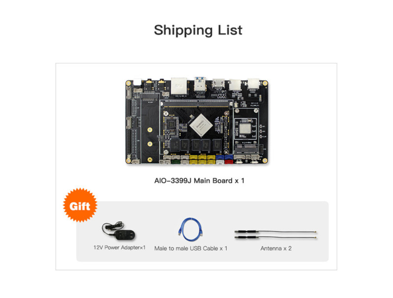 Firefly AIO 3399J Six-Core 64-Bit High-Performance 2GB DDR3 Dual-Channel 64-bit RAM Micro Controller Board  with HDMI-IN for AI