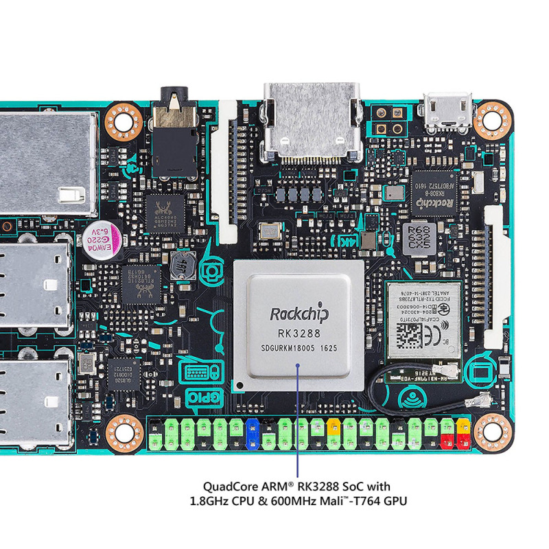 ASUS SBC Tinker board RK3288 SoC 1.8GHz Quad Core CPU, 600MHz Mali-T764 GPU, 2GB LPDDR3 Thinker Board / tinkerboard